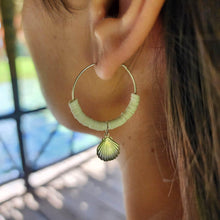 Load image into Gallery viewer, READY TO SHIP Polymer Clay Bead Hoop Earrings with Mermaid Charms - 925 Sterling Silver FJD$ - Adorn Pacific - Earrings