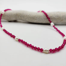 Load image into Gallery viewer, READY TO SHIP Faceted Glass Bead & Freshwater Pearl Choker Necklace - 14k Gold Fill FJD$ - Adorn Pacific - Earrings