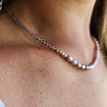 Load image into Gallery viewer, READY TO SHIP Faceted Glass Bead & Freshwater Pearl Strand Necklace - 14k Gold Fill FJD$ - Adorn Pacific - Earrings