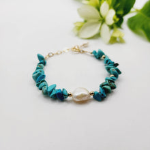 Load image into Gallery viewer, READY TO SHIP Freshwater Pearl & Turquoise Bracelet - FJD$ - Adorn Pacific - All Products