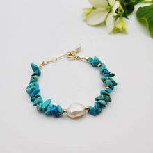 Load image into Gallery viewer, READY TO SHIP Freshwater Pearl & Turquoise Bracelet - FJD$ - Adorn Pacific - All Products