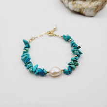 Load image into Gallery viewer, READY TO SHIP Freshwater Pearl & Turquoise Bracelet - FJD$ - Adorn Pacific - All Products