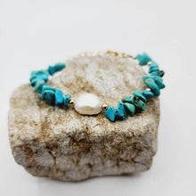 Load image into Gallery viewer, READY TO SHIP Freshwater Pearl & Turquoise Bracelet - FJD$ - Adorn Pacific - All Products
