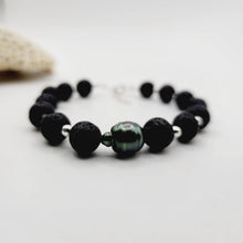 Load image into Gallery viewer, CONTACT US TO RECREATE THIS SOLD OUT STYLE Unisex Civa Fiji Pearl Lava Stone Bracelet in 925 Sterling Silver - FJD$