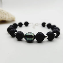 Load image into Gallery viewer, CONTACT US TO RECREATE THIS SOLD OUT STYLE Unisex Civa Fiji Pearl Lava Stone Bracelet in 925 Sterling Silver - FJD$