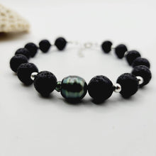 Load image into Gallery viewer, CONTACT US TO RECREATE THIS SOLD OUT STYLE Unisex Civa Fiji Pearl Lava Stone Bracelet in 925 Sterling Silver - FJD$
