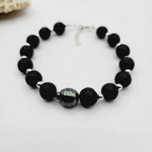 Load image into Gallery viewer, CONTACT US TO RECREATE THIS SOLD OUT STYLE Unisex Civa Fiji Pearl Lava Stone Bracelet in 925 Sterling Silver - FJD$