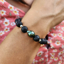 Load image into Gallery viewer, CONTACT US TO RECREATE THIS SOLD OUT STYLE Unisex Civa Fiji Pearl Lava Stone Bracelet in 925 Sterling Silver - FJD$