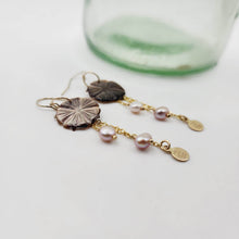 Load image into Gallery viewer, READY TO SHIP Mother of Pearl Drop Earrings with Freshwater Pearls in 14k Gold Fill - FJD$