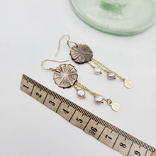 Load image into Gallery viewer, READY TO SHIP Mother of Pearl Drop Earrings with Freshwater Pearls in 14k Gold Fill - FJD$
