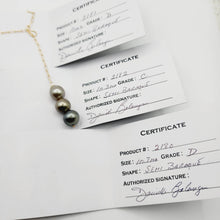 Load image into Gallery viewer, CONTACT US TO RECREATE THIS SOLD OUT STYLE Triple Graded Pearl Charm Lariat Y-Necklace - 14k Gold Fill FJD$