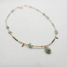 Load image into Gallery viewer, READY TO SHIP Shell, Quartz & Faceted Glass Bead Necklace - 14k Gold Fill FJD$