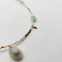 Load image into Gallery viewer, READY TO SHIP Shell, Quartz & Faceted Glass Bead Necklace - 14k Gold Fill FJD$