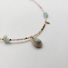 Load image into Gallery viewer, READY TO SHIP Shell, Quartz & Faceted Glass Bead Necklace - 14k Gold Fill FJD$