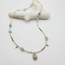 Load image into Gallery viewer, READY TO SHIP Shell, Quartz & Faceted Glass Bead Necklace - 14k Gold Fill FJD$