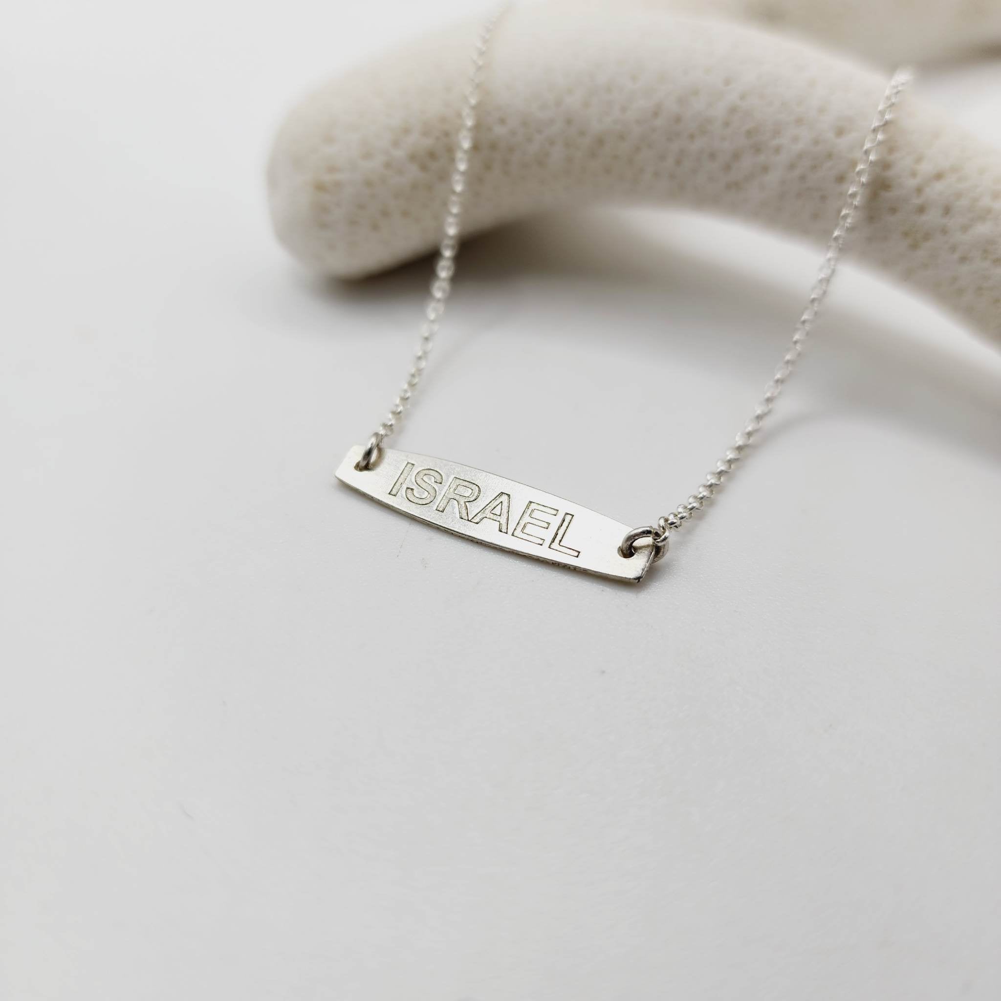CUSTOM ENGRAVED Personalized Bar Necklace 925 Sterling Silver FJD