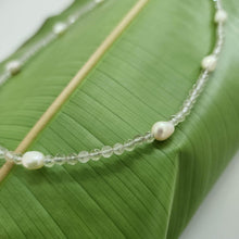 Load image into Gallery viewer, READY TO SHIP Freshwater Pearl & Faceted Glass Bead Choker Necklace - 925 Sterling Silver FJD$ - Adorn Pacific - Necklaces
