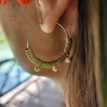 Load image into Gallery viewer, READY TO SHIP Polymer Clay Bead Hoop Earrings with Freshwater Pearls - 14k Gold Fill FJD$ - Adorn Pacific - Earrings
