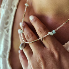 Load image into Gallery viewer, READY TO SHIP Shell, Quartz & Faceted Glass Bead Necklace - 14k Gold Fill FJD$
