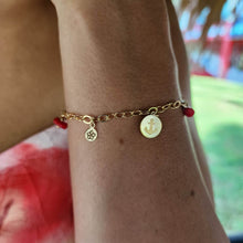 Load image into Gallery viewer, CONTACT US TO RECREATE THIS SOLD OUT STYLE Charm & Red Coral Bracelet - 14k Gold Fill FJD$