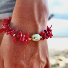 Load image into Gallery viewer, READY TO SHIP Civa Fiji Pearl Red Coral Bracelet - FJD$ - Adorn Pacific - All Products