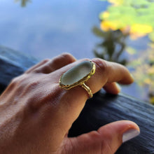 Load image into Gallery viewer, READY TO SHIP Seaglass Solid Gold Ring - Solid 9k Gold FJD$ - Adorn Pacific - All Products
