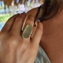 Load image into Gallery viewer, READY TO SHIP Seaglass Solid Gold Ring - Solid 9k Gold FJD$ - Adorn Pacific - All Products