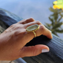 Load image into Gallery viewer, READY TO SHIP Seaglass Solid Gold Ring - Solid 9k Gold FJD$ - Adorn Pacific - All Products