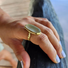 Load image into Gallery viewer, READY TO SHIP Seaglass Solid Gold Ring - Solid 9k Gold FJD$ - Adorn Pacific - All Products