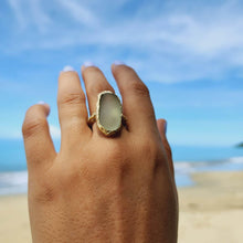 Load image into Gallery viewer, READY TO SHIP Seaglass Solid Gold Ring - Solid 9k Gold FJD$ - Adorn Pacific - All Products