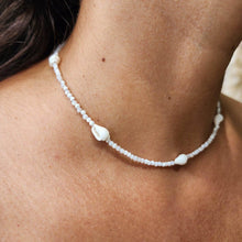 Load image into Gallery viewer, READY TO SHIP Faceted Glass Bead & Shell Choker Necklace - 925 Sterling Silver FJD$ - Adorn Pacific - Earrings