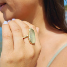 Load image into Gallery viewer, READY TO SHIP Seaglass Solid Gold Ring - Solid 9k Gold FJD$ - Adorn Pacific - All Products