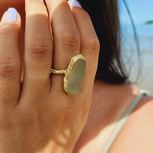 Load image into Gallery viewer, READY TO SHIP Seaglass Solid Gold Ring - Solid 9k Gold FJD$ - Adorn Pacific - All Products