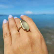 Load image into Gallery viewer, READY TO SHIP Seaglass Solid Gold Ring - Solid 9k Gold FJD$ - Adorn Pacific - All Products
