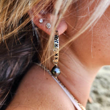 Load image into Gallery viewer, READY TO SHIP Tapa Hoop Earrings with Saltwater Pearls in 18k Gold Vermeil - FJD$ - Adorn Pacific - All Products