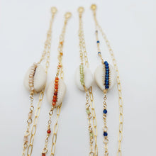 Load image into Gallery viewer, CHOOSE A COLOUR Cowrie Shell & Glass Bead Double Chain Bracelet in 14k Gold Fill - FJD$ - Adorn Pacific - All Products