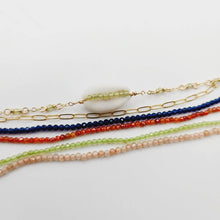Load image into Gallery viewer, CHOOSE A COLOUR Cowrie Shell & Glass Bead Double Chain Bracelet in 14k Gold Fill - FJD$ - Adorn Pacific - All Products