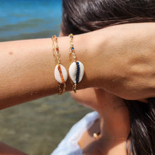 Load image into Gallery viewer, CHOOSE A COLOUR Cowrie Shell & Glass Bead Double Chain Bracelet in 14k Gold Fill - FJD$ - Adorn Pacific - All Products