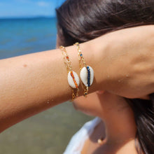 Load image into Gallery viewer, CHOOSE A COLOUR Cowrie Shell & Glass Bead Double Chain Bracelet in 14k Gold Fill - FJD$ - Adorn Pacific - All Products