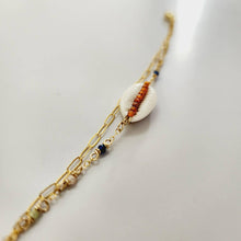Load image into Gallery viewer, CHOOSE A COLOUR Cowrie Shell & Glass Bead Double Chain Bracelet in 14k Gold Fill - FJD$ - Adorn Pacific - All Products