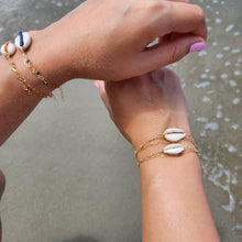 Load image into Gallery viewer, CHOOSE A COLOUR Cowrie Shell & Glass Bead Double Chain Bracelet in 14k Gold Fill - FJD$ - Adorn Pacific - All Products