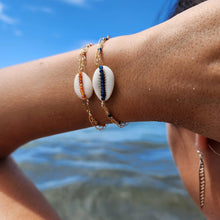 Load image into Gallery viewer, CHOOSE A COLOUR Cowrie Shell & Glass Bead Double Chain Bracelet in 14k Gold Fill - FJD$ - Adorn Pacific - All Products