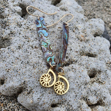 Load image into Gallery viewer, CONTACT US TO RECREATE THIS SOLD OUT STYLE Abalone Shell & Charm Earrings - 925 Sterling Silver or 18k Gold Vermeil FJD$ - Adorn Pacific - Earrings