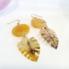 Load image into Gallery viewer, CONTACT US TO RECREATE THIS SOLD OUT STYLE Adorn Pacific x Hot Glass Earrings with Monstera Mother of Pearl Shell- FJD$ - Adorn Pacific - Earrings