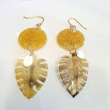 Load image into Gallery viewer, CONTACT US TO RECREATE THIS SOLD OUT STYLE Adorn Pacific x Hot Glass Earrings with Monstera Mother of Pearl Shell- FJD$ - Adorn Pacific - Earrings