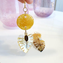 Load image into Gallery viewer, CONTACT US TO RECREATE THIS SOLD OUT STYLE Adorn Pacific x Hot Glass Monstera Carved Oyster Shell Earrings - 925 Sterling Silver or 14k Gold Filled FJD$ - Adorn Pacific - Earrings