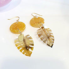 Load image into Gallery viewer, CONTACT US TO RECREATE THIS SOLD OUT STYLE Adorn Pacific x Hot Glass Monstera Carved Oyster Shell Earrings - 925 Sterling Silver or 14k Gold Filled FJD$ - Adorn Pacific - Earrings
