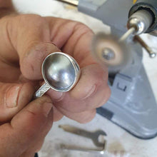 Load image into Gallery viewer, CONTACT US TO RECREATE THIS SOLD OUT STYLE Bezel set Mabe Pearl Necklace with Pasifika detail- 925 Sterling Silver FJD$ - Adorn Pacific - Necklaces