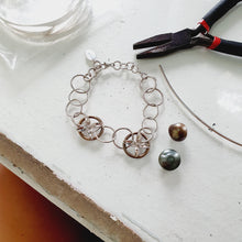 Load image into Gallery viewer, CONTACT US TO RECREATE THIS SOLD OUT STYLE Chunky Bracelet with Frangipani details & Fiji Saltwater Pearl in 925 Sterling Silver - FJD$ - Adorn Pacific - Bracelets