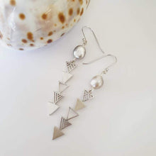 Load image into Gallery viewer, CONTACT US TO RECREATE THIS SOLD OUT STYLE Donna Shark Tooth Earrings with Fiji Saltwater Pearls - 925 Sterling Silver FJD$ - Adorn Pacific - Earrings